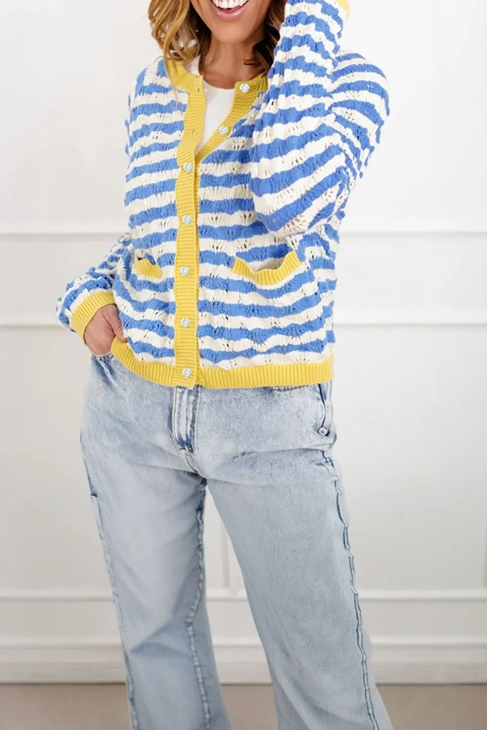 Stripe Striped Colorblock Drop Shoulder Pullover Sweater 11