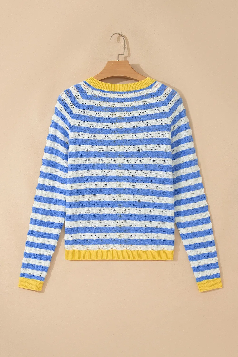 Stripe Striped Colorblock Drop Shoulder Pullover Sweater 13
