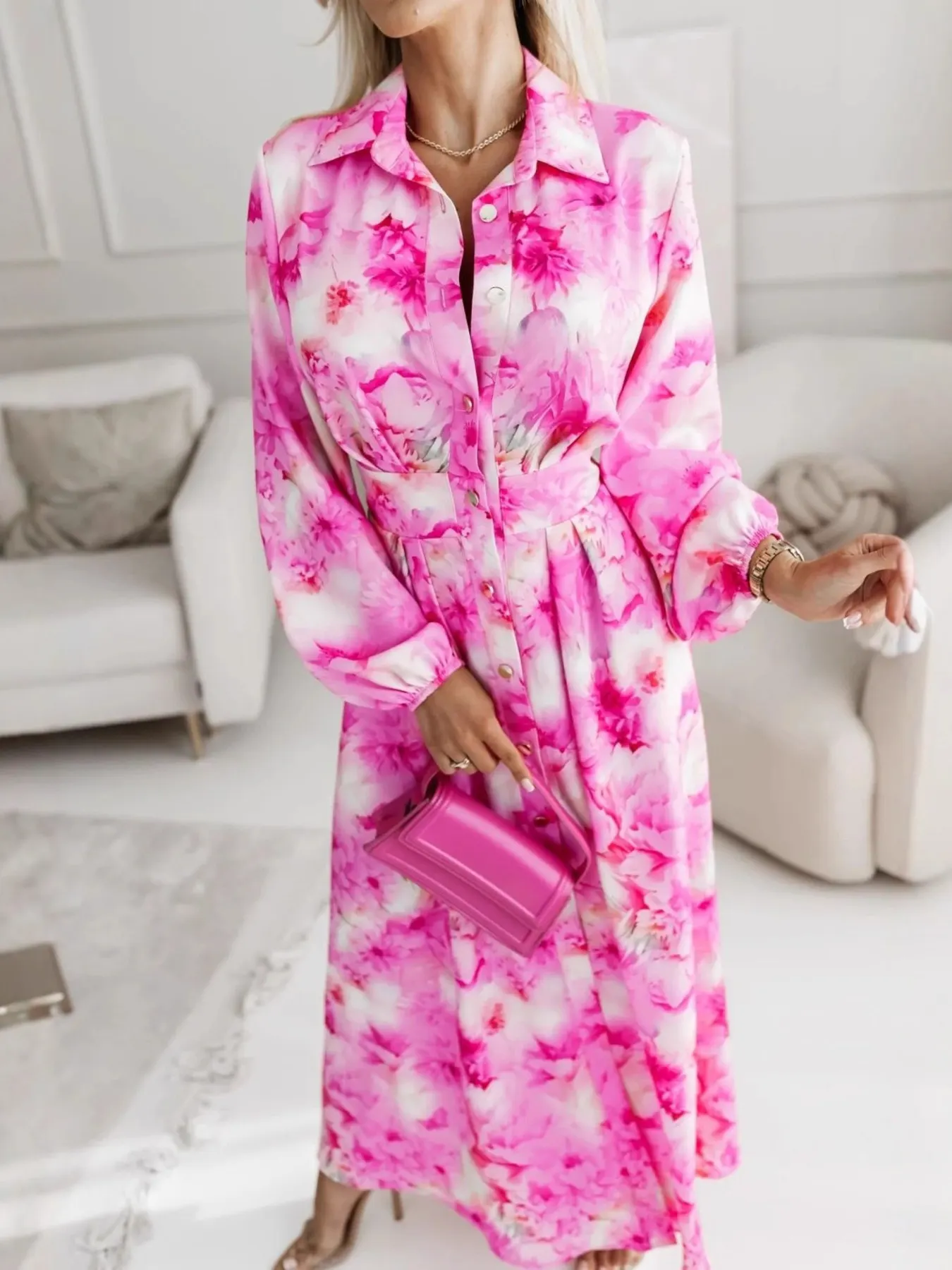 Long Sleeve Maxi Shirt Dress 2