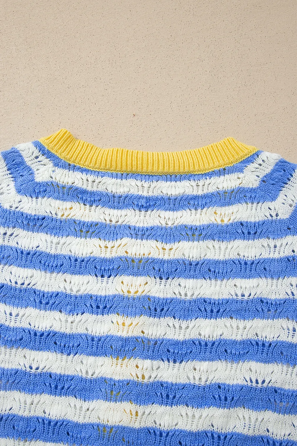 Stripe Striped Colorblock Drop Shoulder Pullover Sweater 15