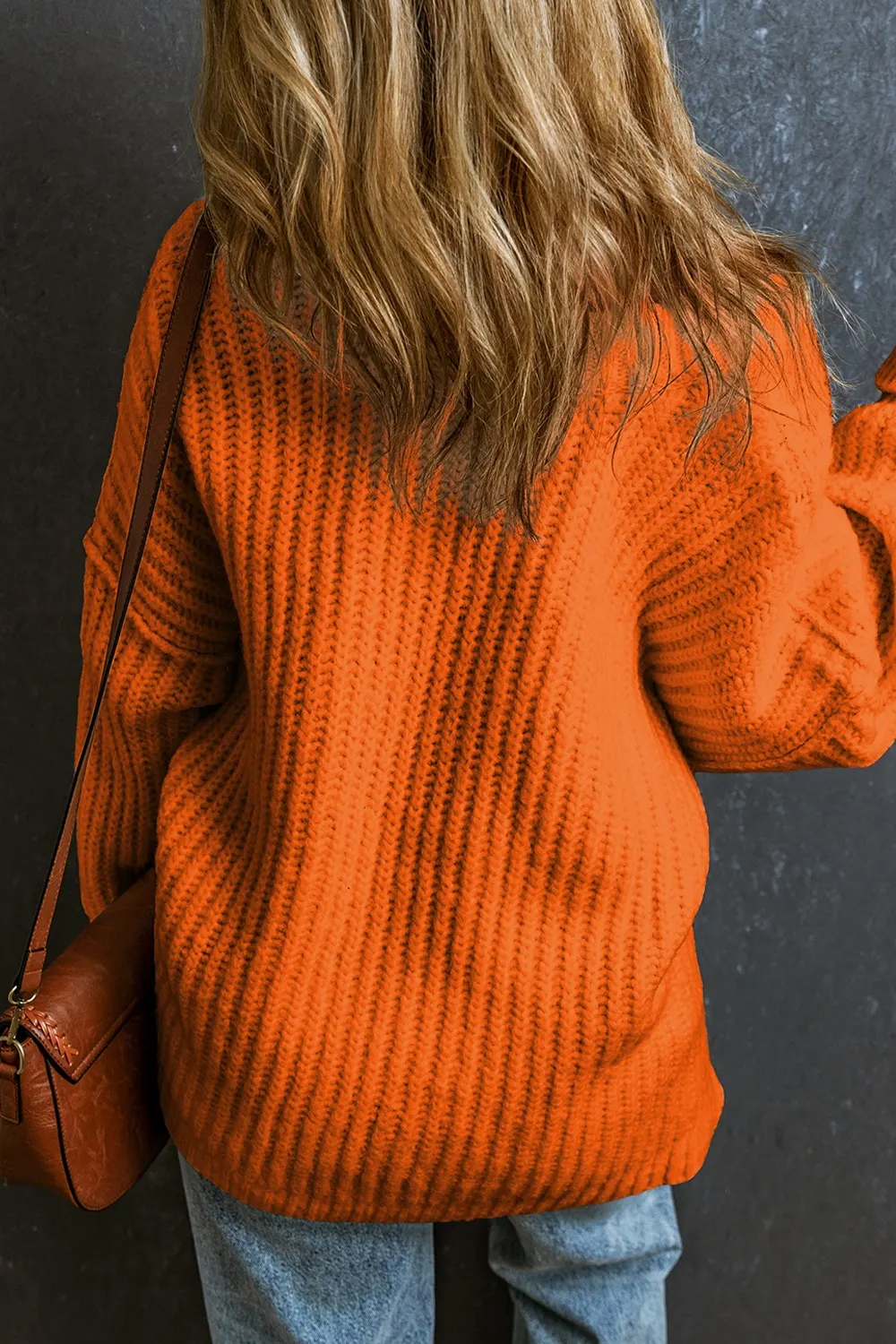 Chunky Knit Dropped Shoulder Sweater 2