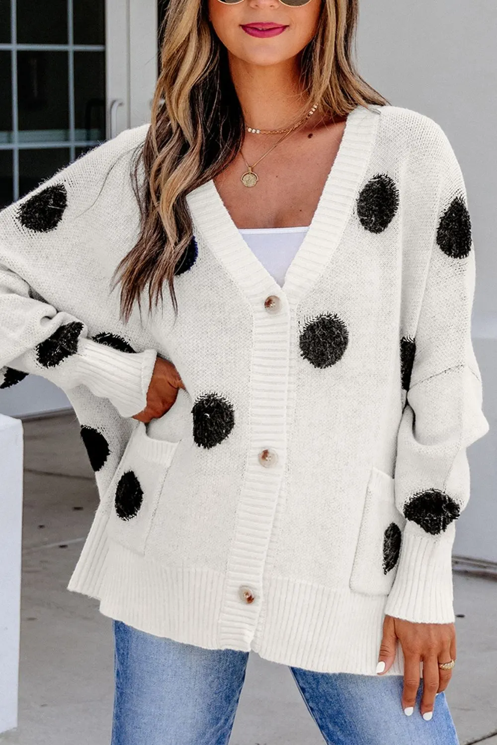 Polka Dot Button Up Cardigan 3
