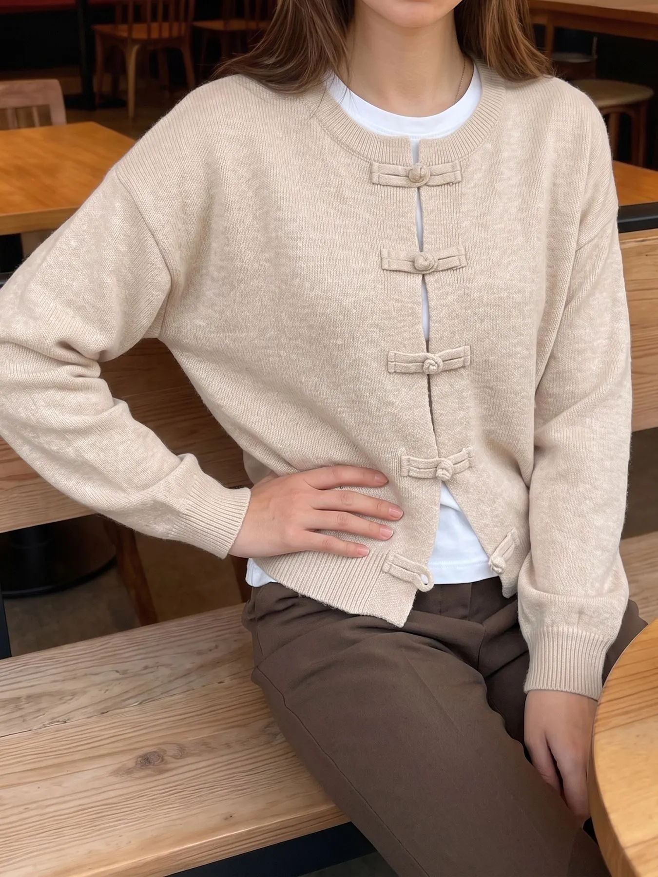 Chunky Knit Dropped Shoulder Sweater 14