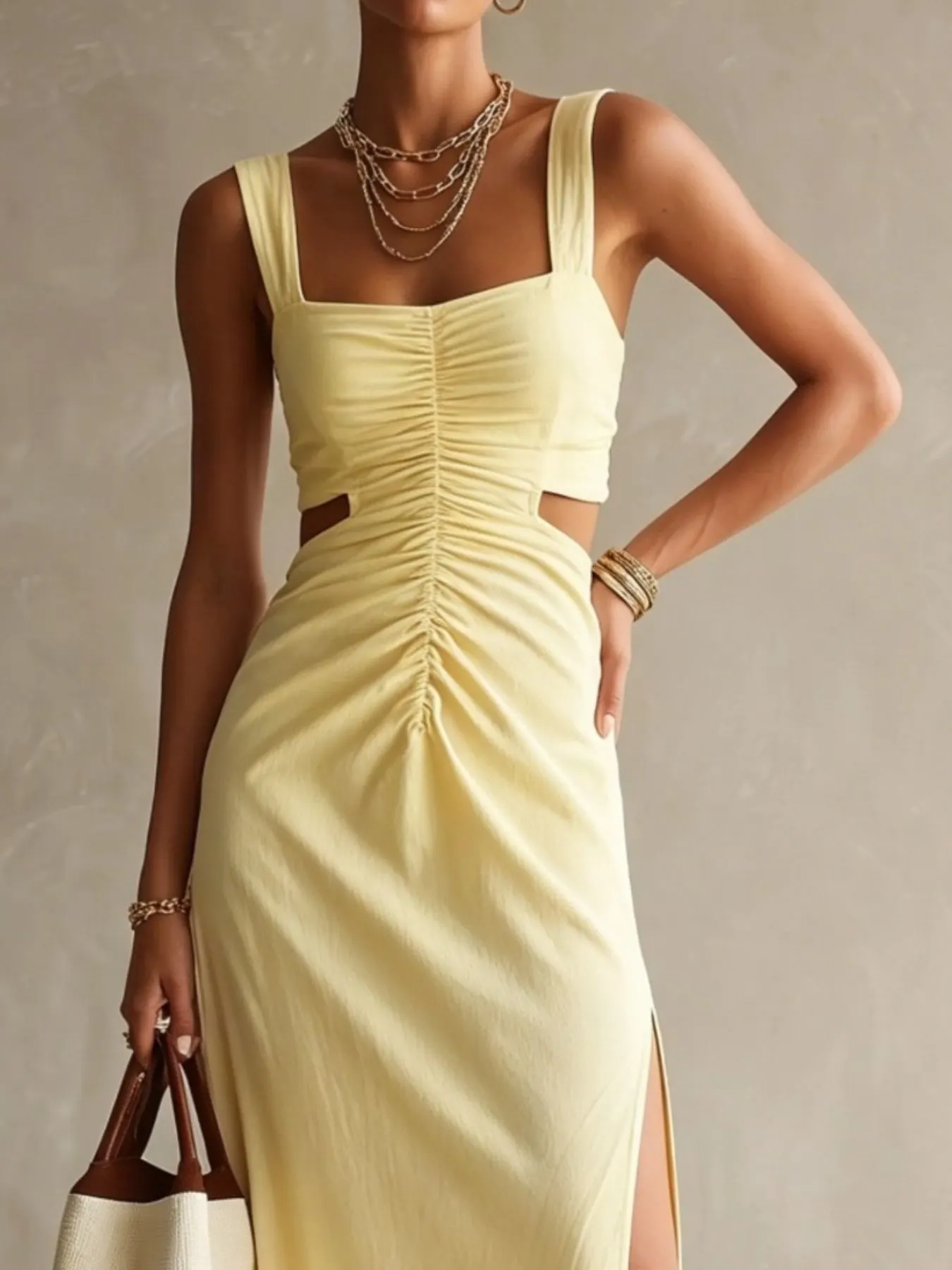 Ruched Cut-Out Midi Dress 4