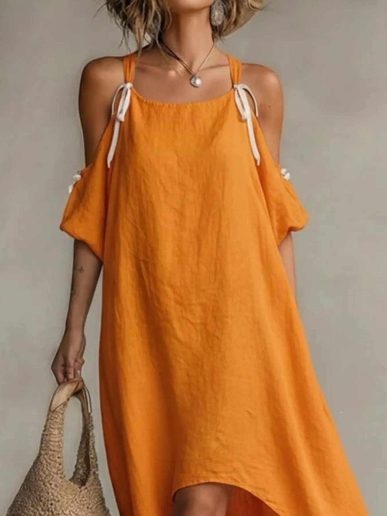 High-Low Cold Shoulder Maxi Dress 2