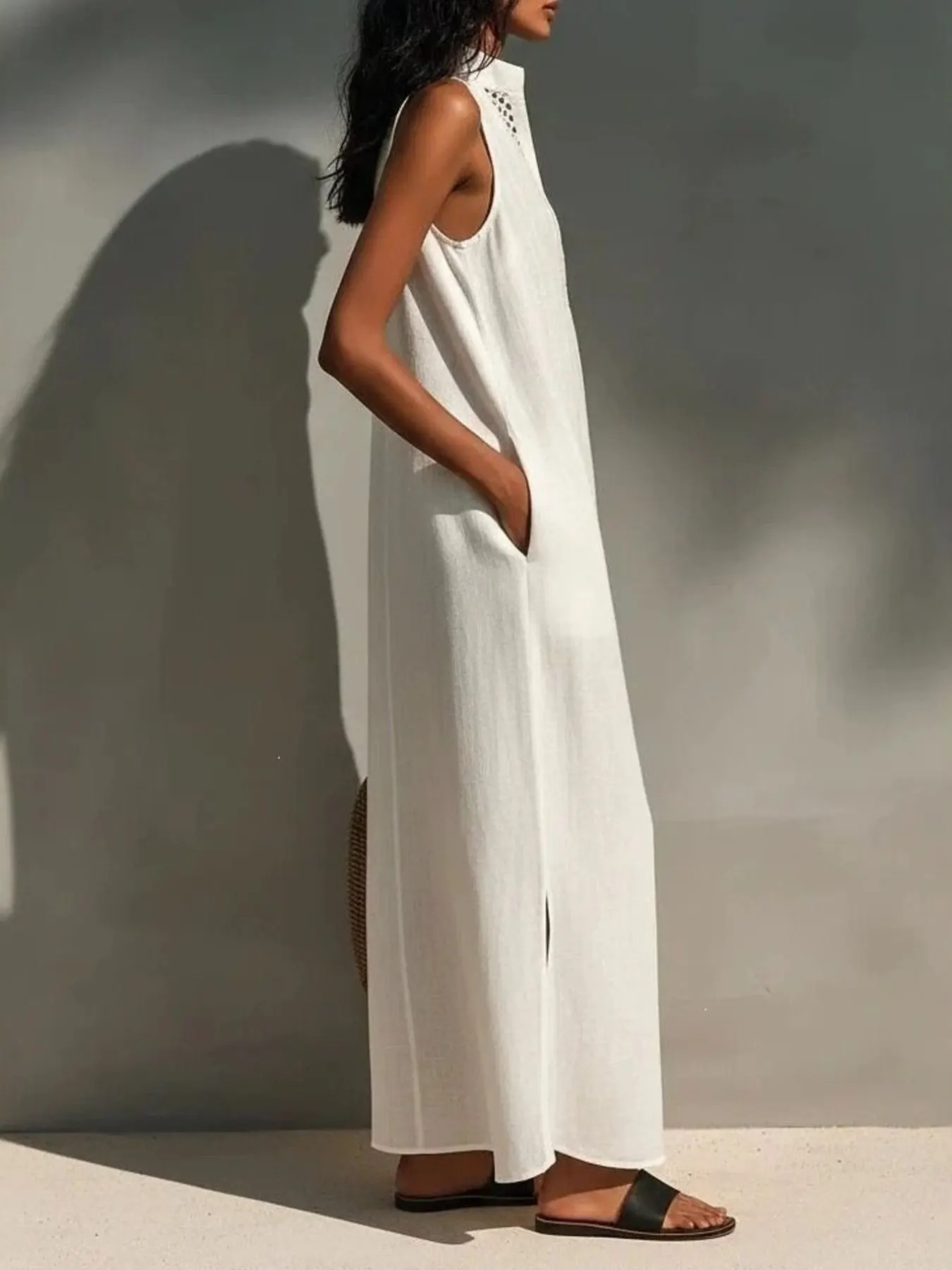 Sleeveless Maxi Dress with Pockets 2
