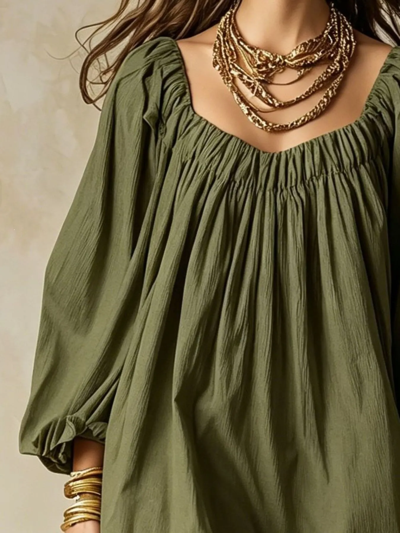 Flowy Balloon Sleeve Mini Dress 5