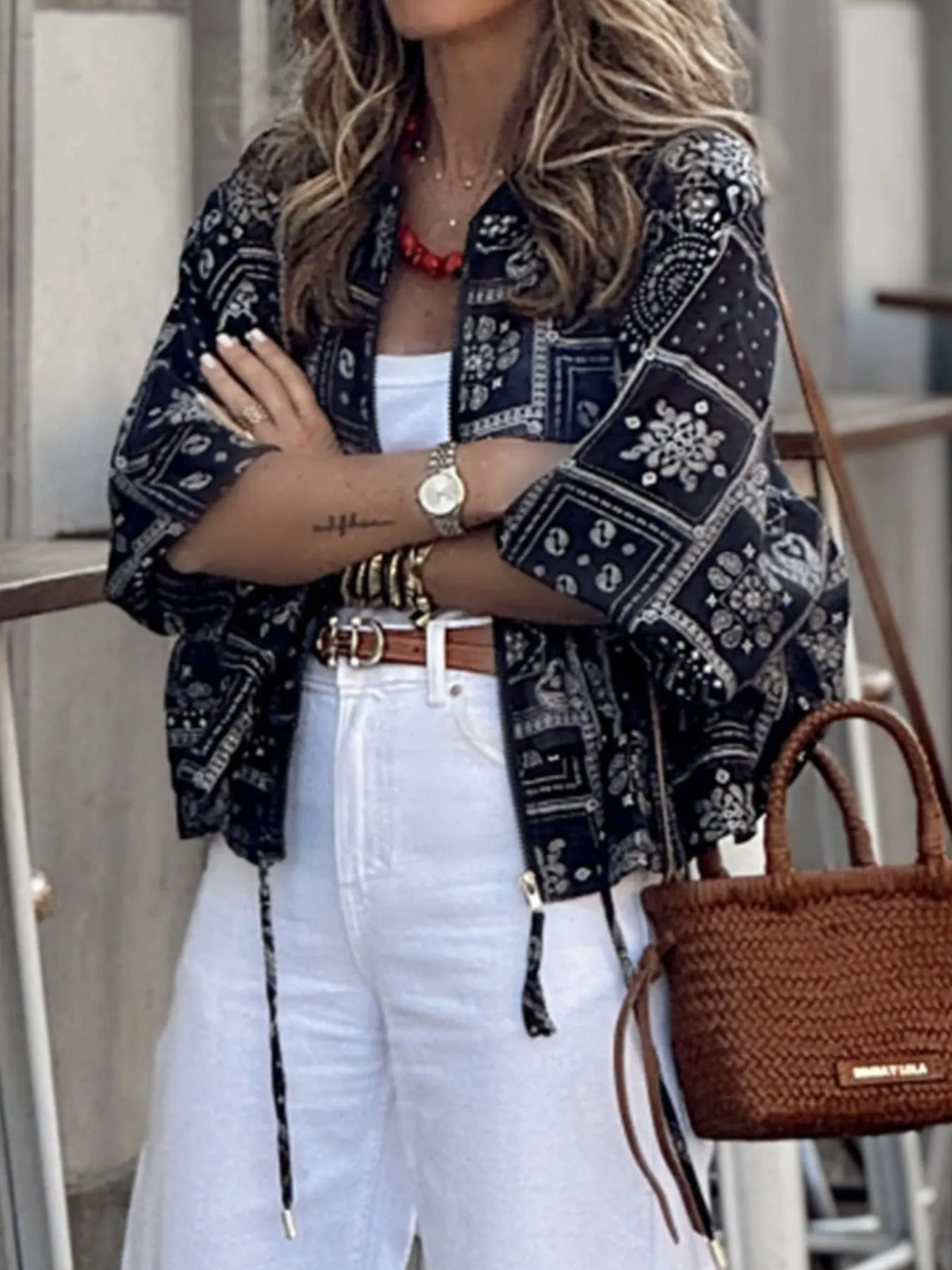 Printed Zip Up Jacket 4