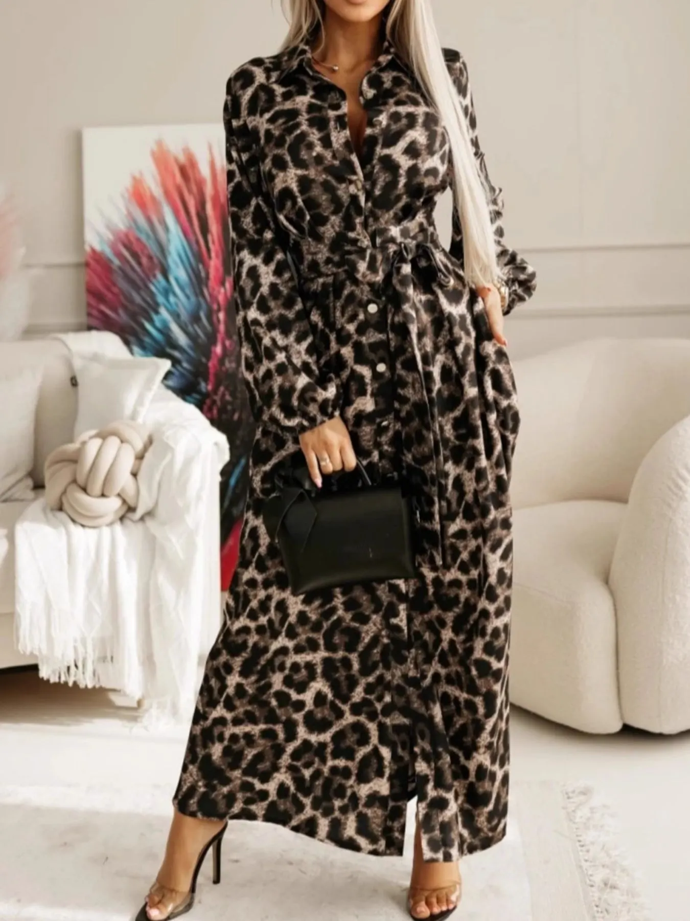 Long Sleeve Maxi Shirt Dress 14