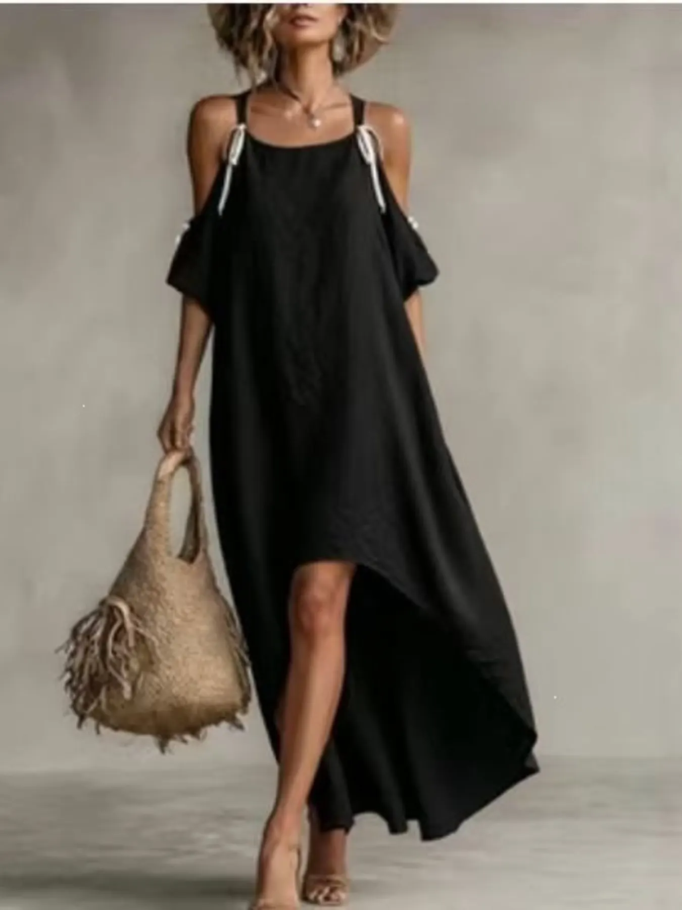 High-Low Cold Shoulder Maxi Dress 5
