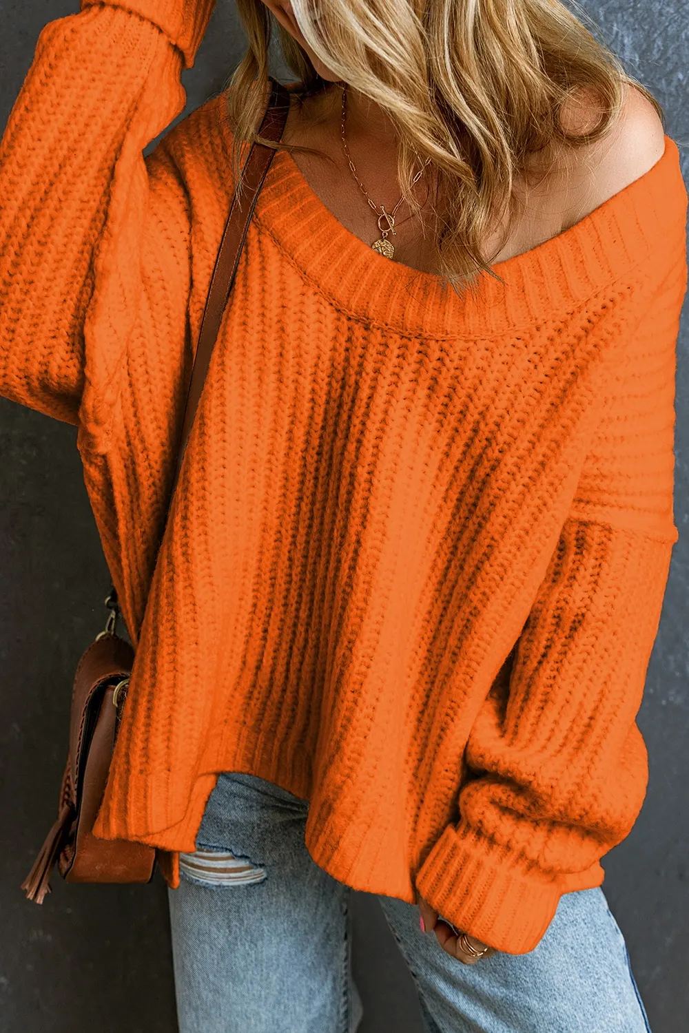 Chunky Knit Dropped Shoulder Sweater
