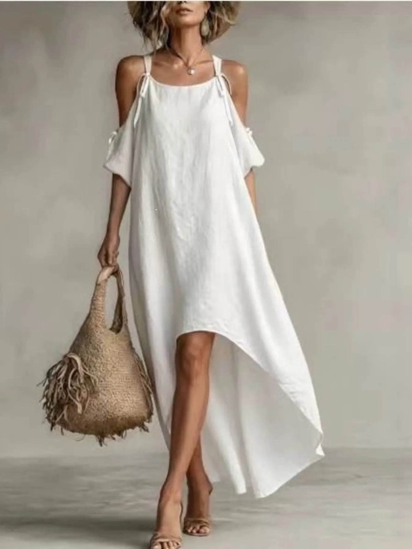 High-Low Cold Shoulder Maxi Dress 3