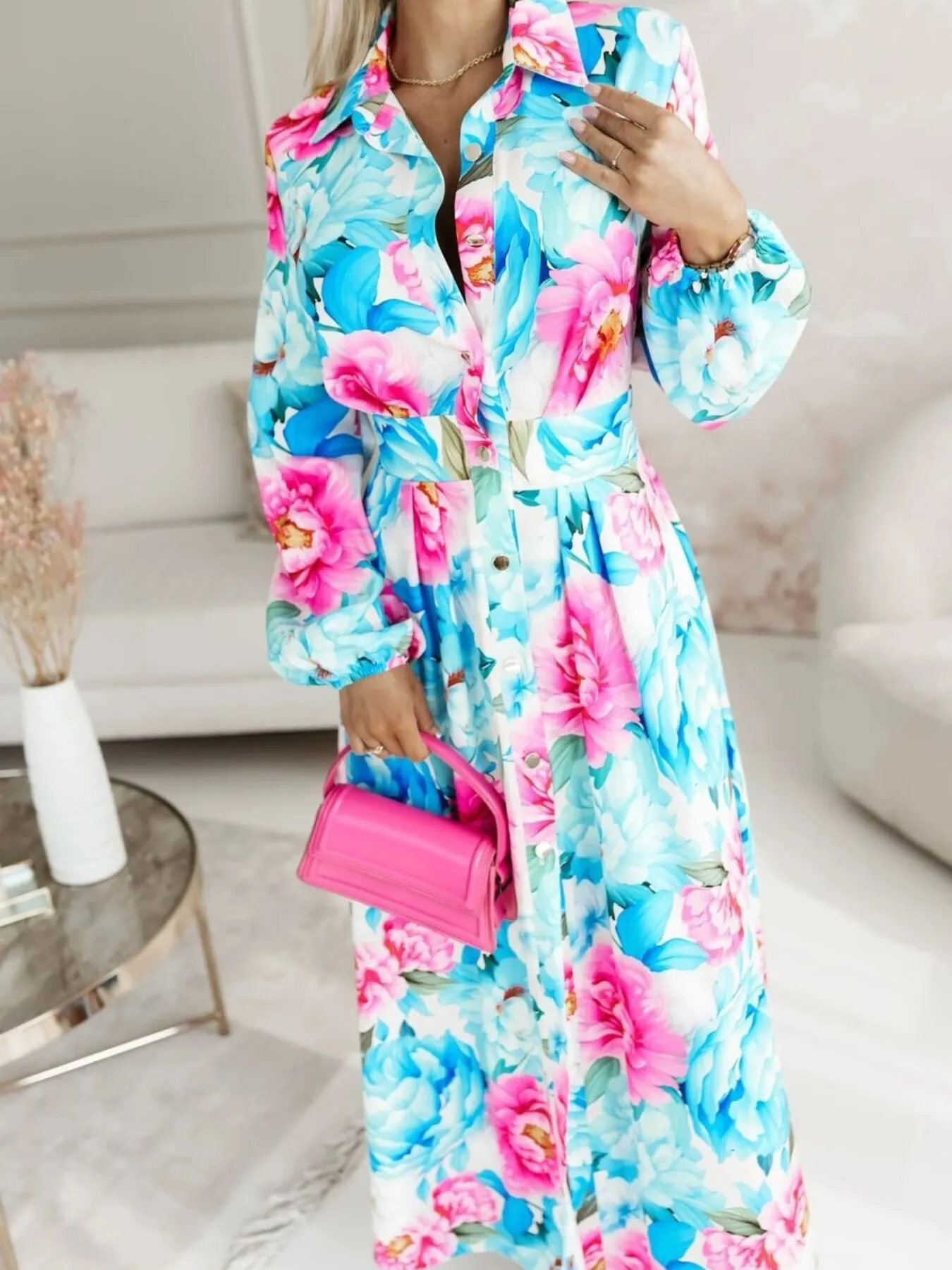 Long Sleeve Maxi Shirt Dress 6