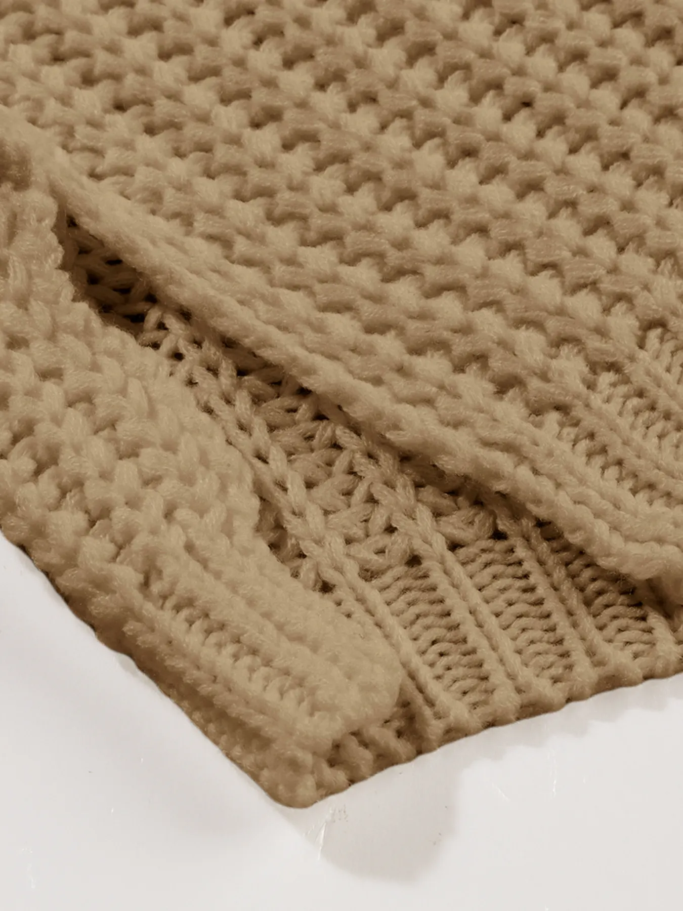 Ribbed Knit Round Neck Slouchy Chunky Sweater 17