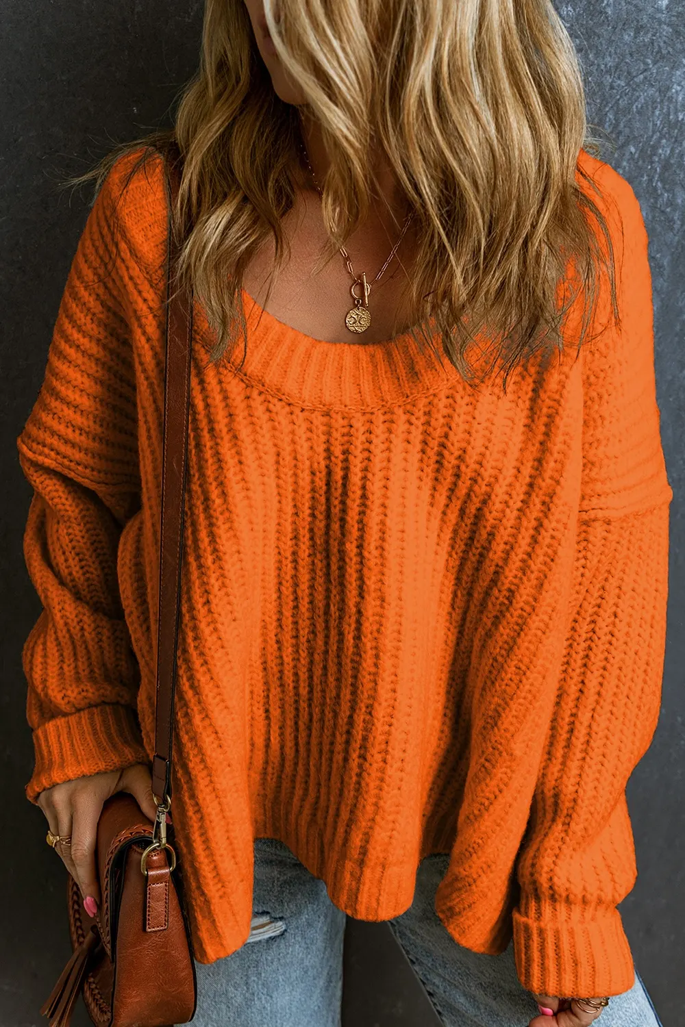 Chunky Knit Dropped Shoulder Sweater 3