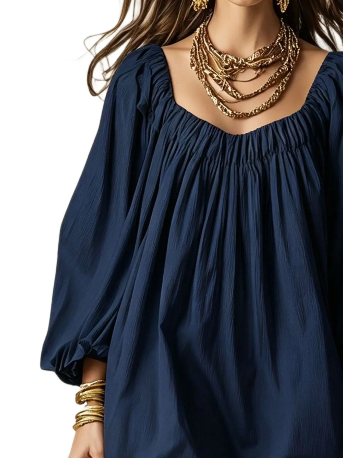 Flowy Balloon Sleeve Mini Dress 8