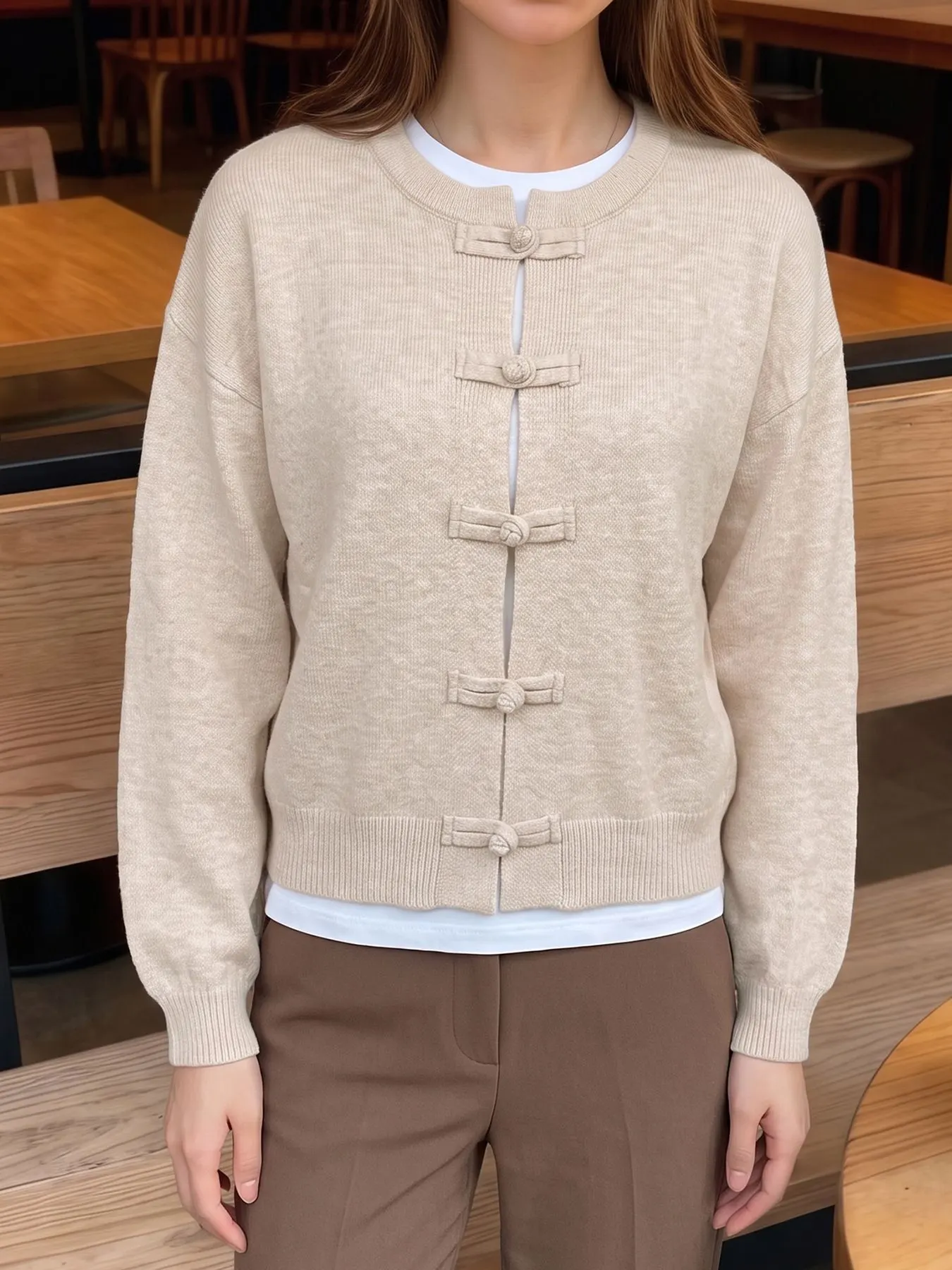 Chunky Knit Dropped Shoulder Sweater 11