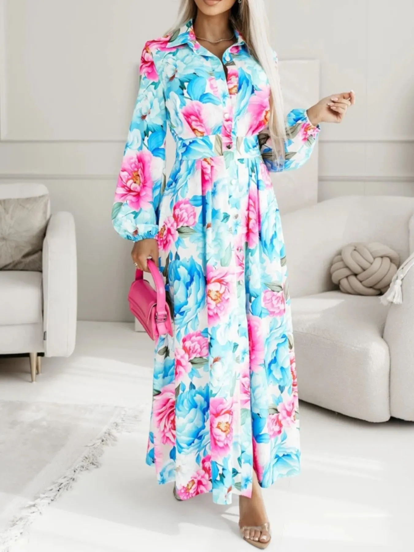 Long Sleeve Maxi Shirt Dress 5