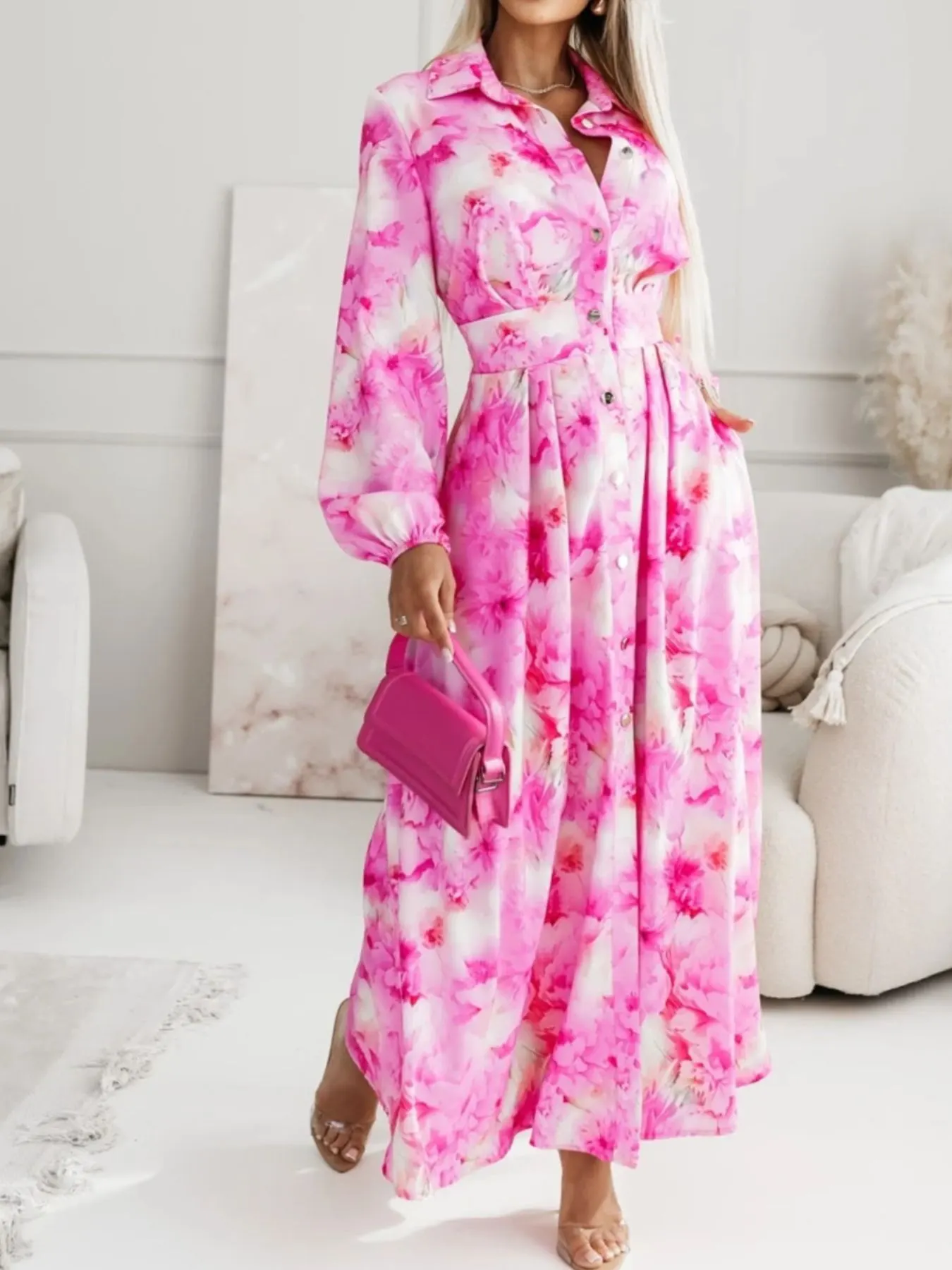 Long Sleeve Maxi Shirt Dress